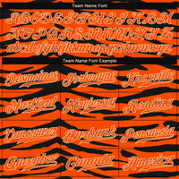 Custom Baseball Jersey - Orange Orange-Black 3D Pattern Design Tiger Authentic