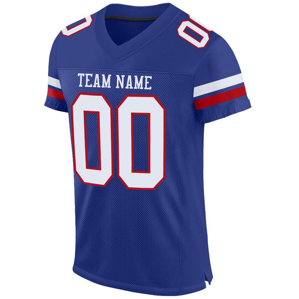 Custom Football Jersey - Royal White-Red Mesh Authentic