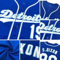Custom Baseball Jersey - Royal Light Blue-Red Authentic