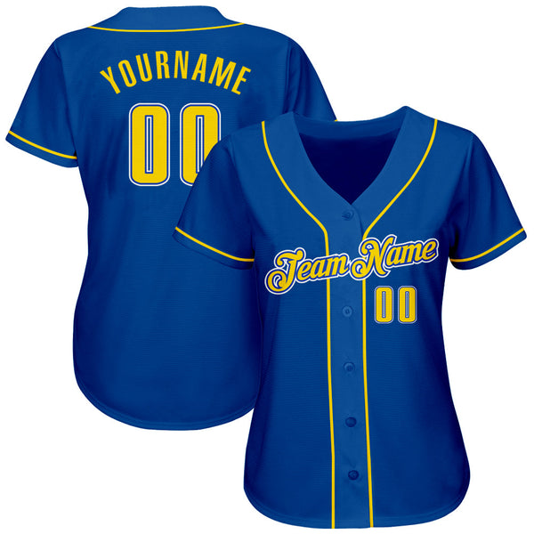 Custom Baseball Jersey - Royal Gold-White Authentic