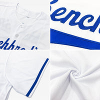 Custom Baseball Jersey - White Royal Authentic